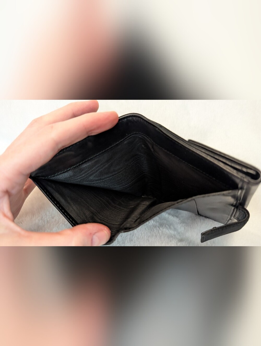 Authentic Prada Black Leather And Nylon Bifold snap wallet 4.5" x 3.5" with coa - Picture 8 of 14